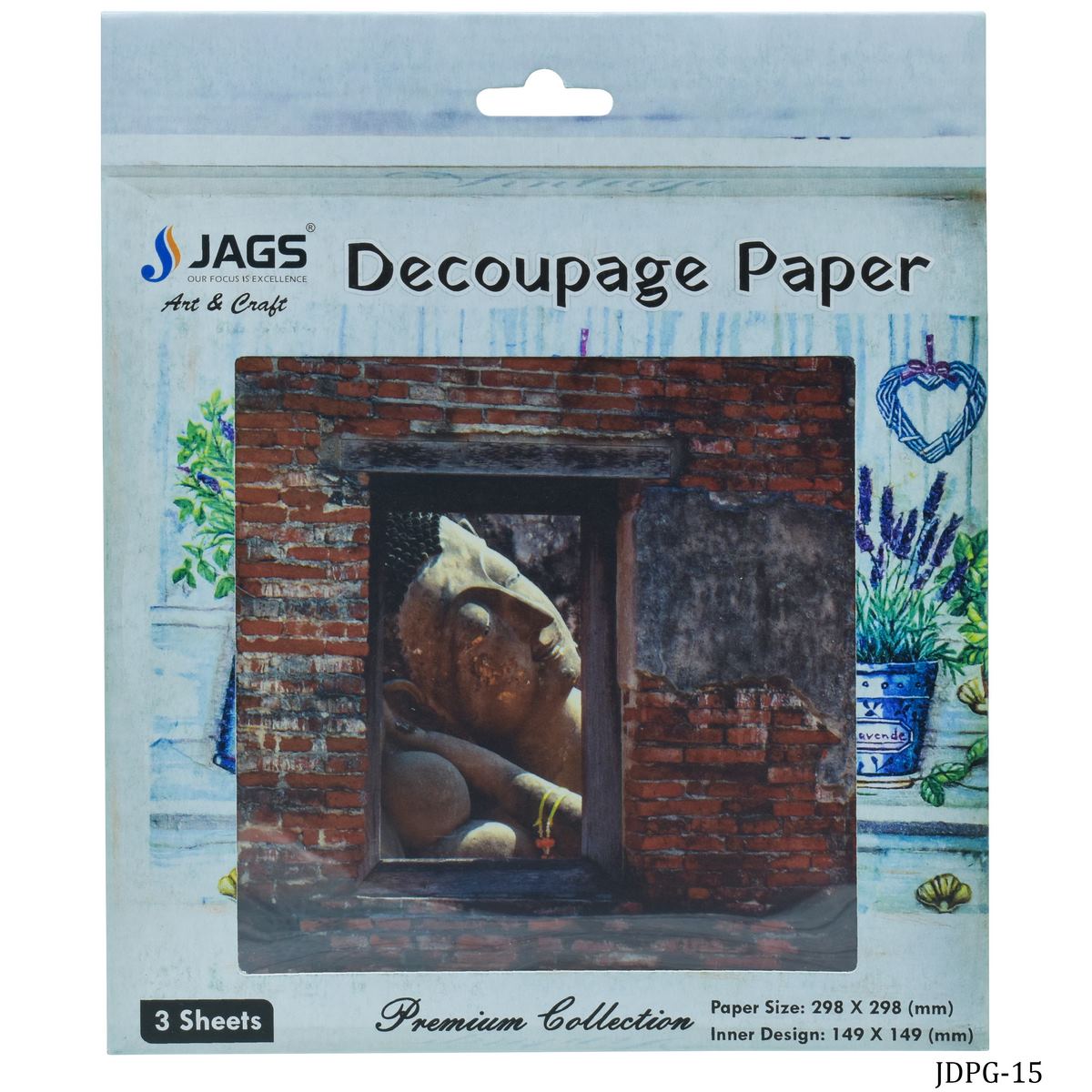 Jags Decoupage Paper V Window Budha Jdpg-15