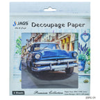 Jags Decoupage Paper Vintag Blue Car Jdpg-19