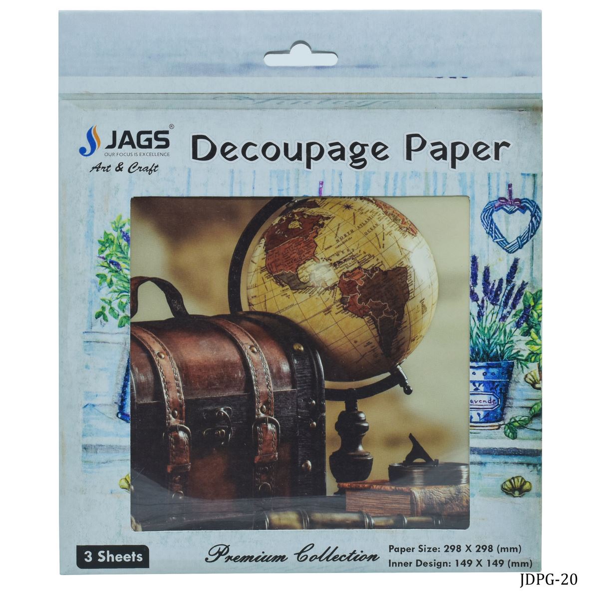 Jags Decoupage Paper Vintage Glob Box Jdpg-20