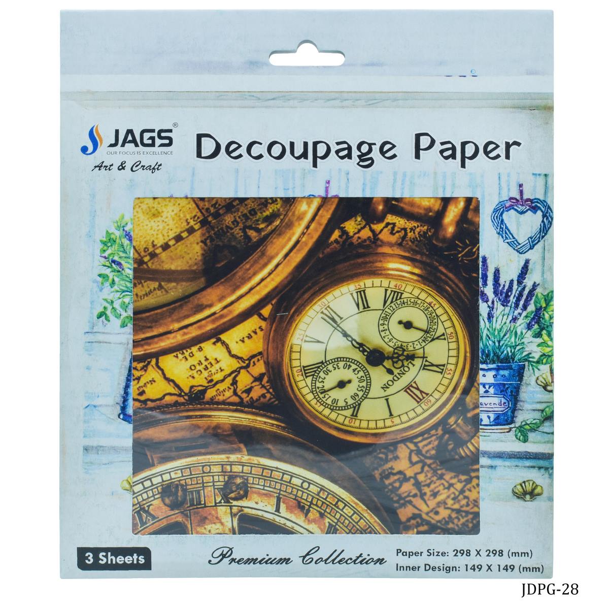 Jags Decoupage Paper Vintage Pocket Watch Jdpg-28