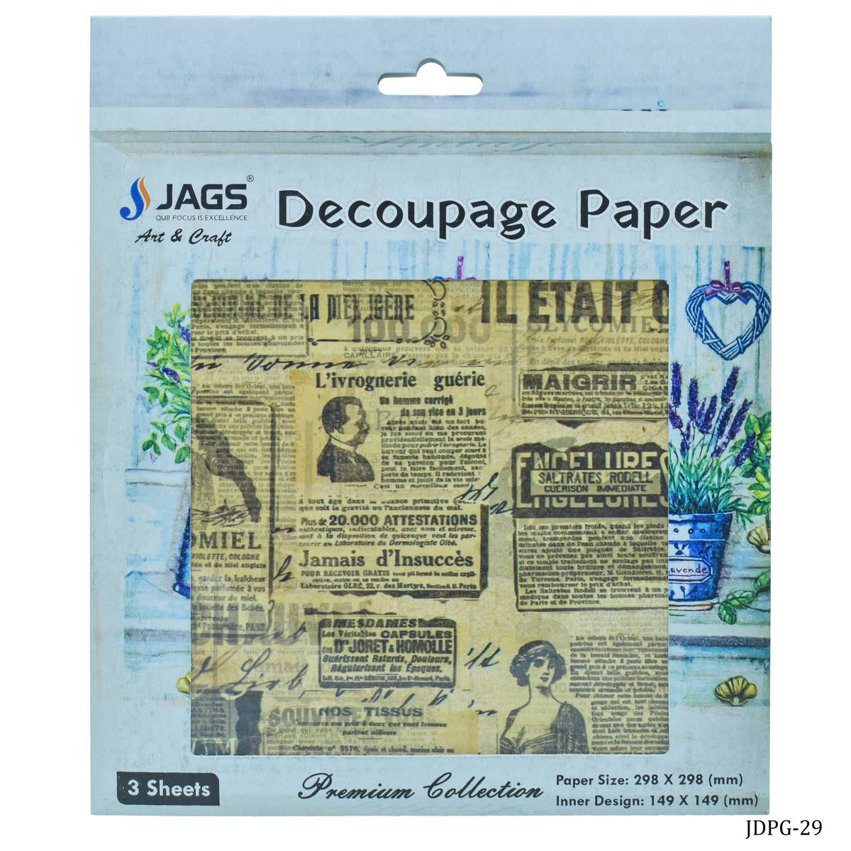Jags Decoupage Paper Vintage News Paper Jdpg-29