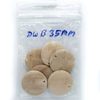 Decorative Wooden Pendant Plain Big 10Pcs Dwb35Mm