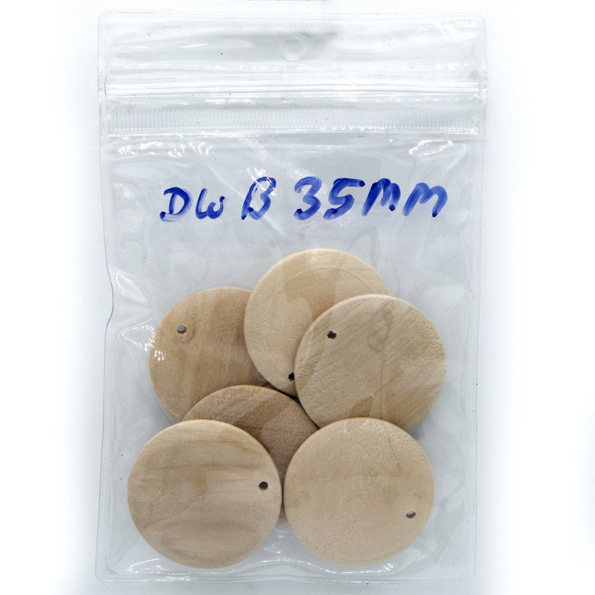 Decorative Wooden Pendant Plain Big 10Pcs Dwb35Mm