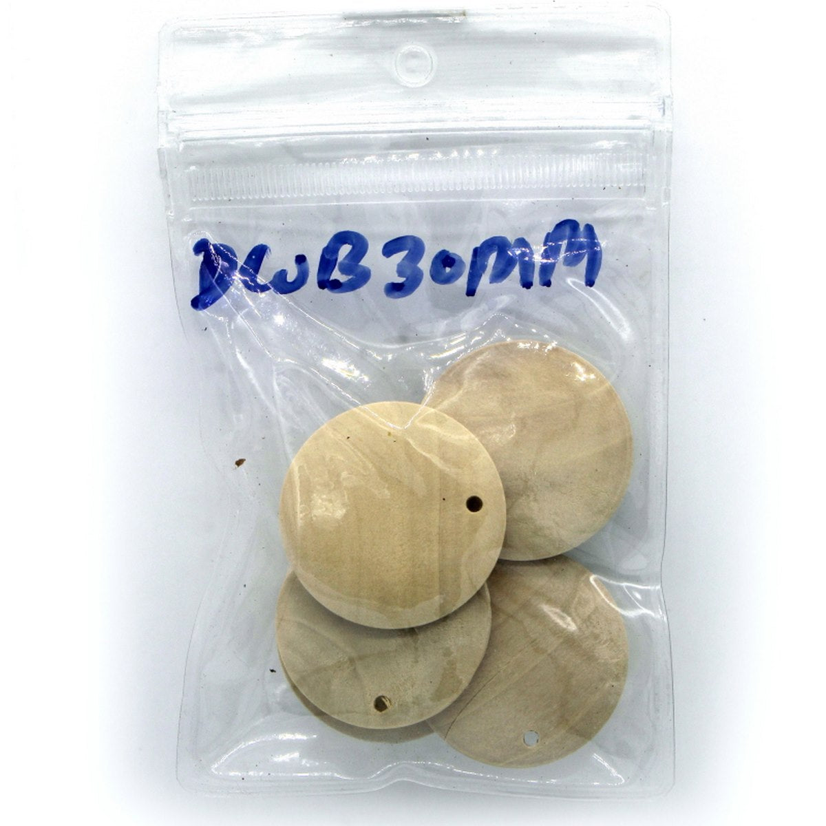 Decorative Wooden Pendant Plain Medium 10Pc Dwb30Mm