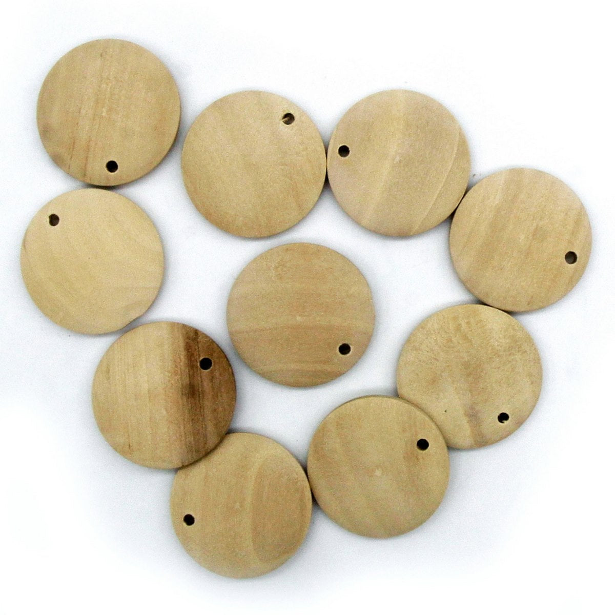 Decorative Wooden Pendant Plain Small 10Pc Dwb25Mm