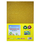 A4 Glitter Foam Sheet With Sticker Gold 26164Gd