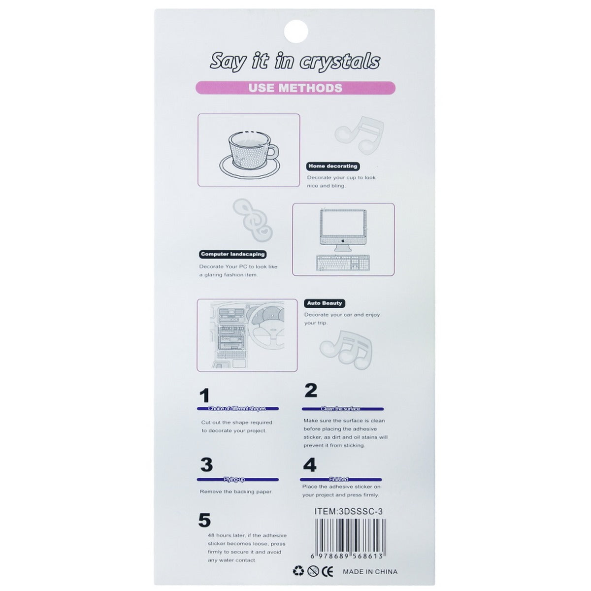 Sticker Diamond 3Mm 03 Black 3Dssmc-3