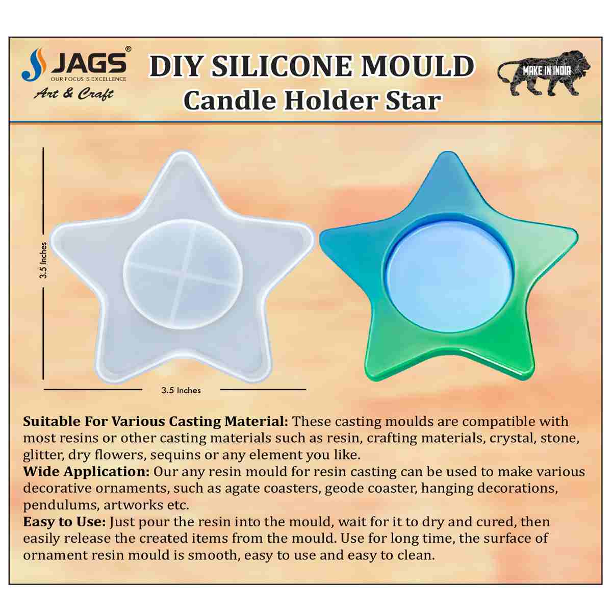 Silicone Mould Candle Holder Star Smch01