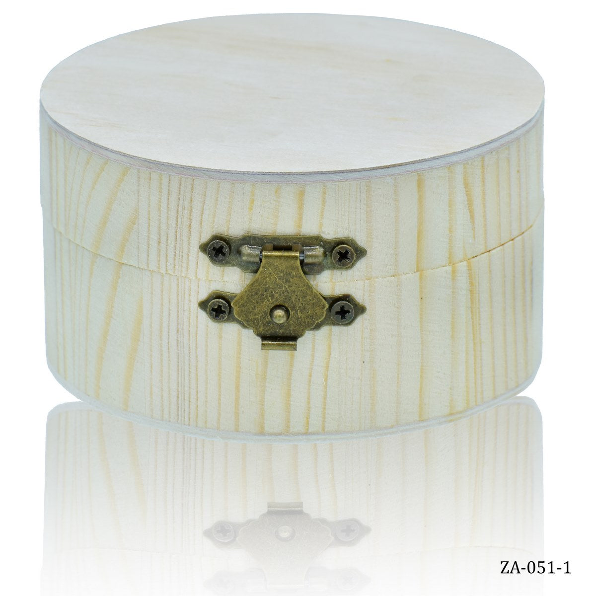 Wooden Empty Box Small Round Shape 3.5X2 Inch Za-051-1