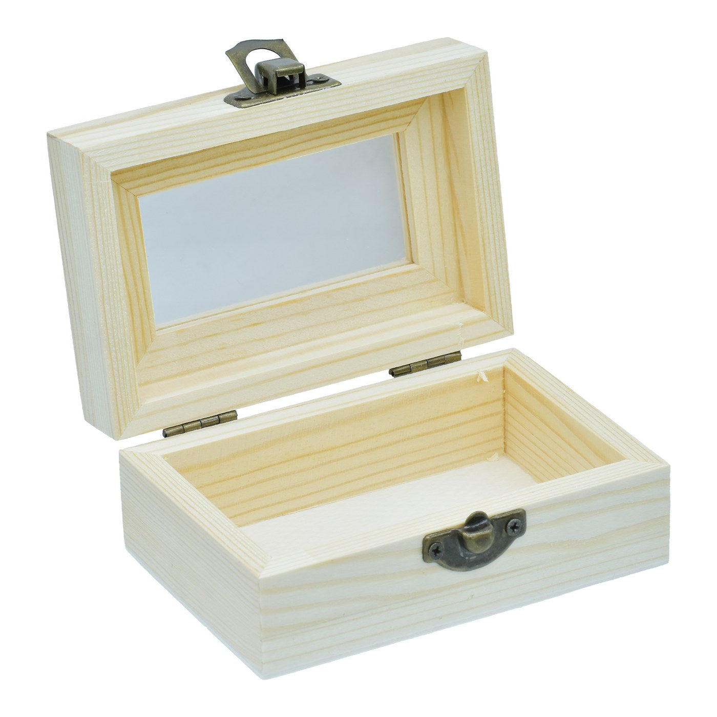 Wooden Empty Box Small Top Window Rectangle Za-015
