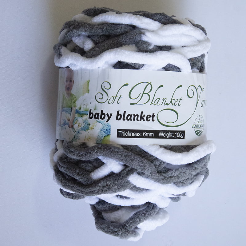 Baby Blanket Yarn Gray And White