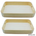 Wooden Decoupage Tray Ovel 2Pcs Set Wto1195