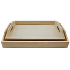 Wooden Decoupage Tray Square Des 2Pcs Set Wtsd1193
