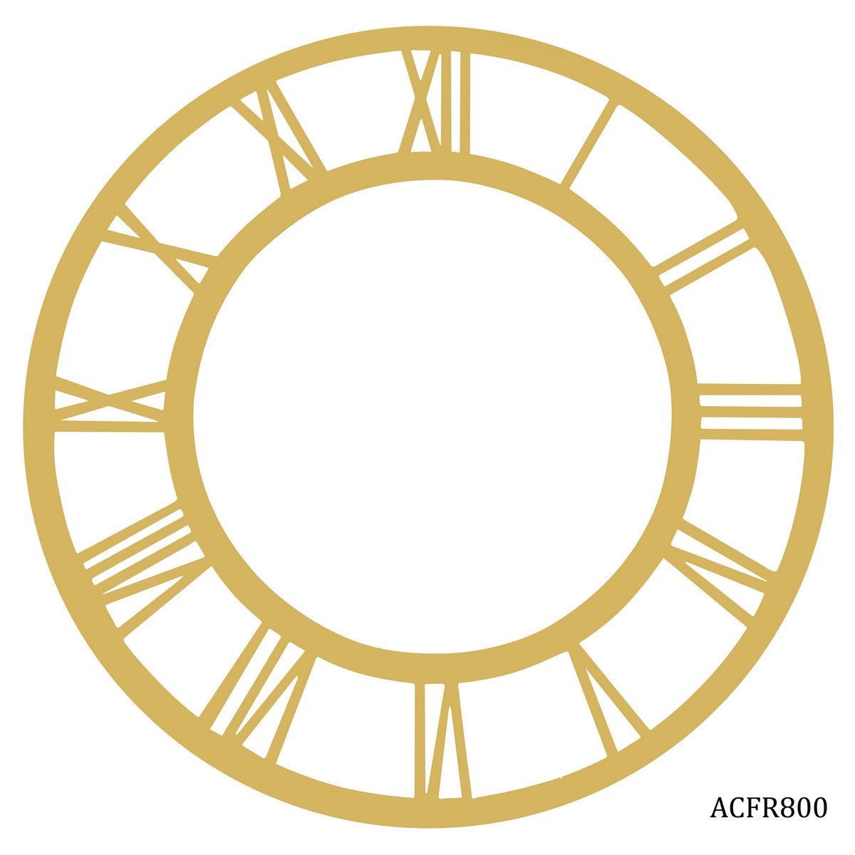 Acrylic Clock Frame Roman Nos Gold 8Inch Acfr800