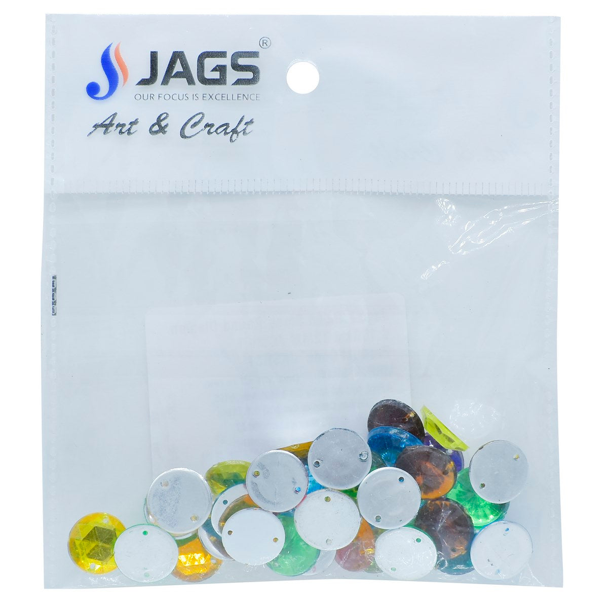 Jags Kundan Stone With Hole Round Diamond 10Gms 12Mm Jksr01