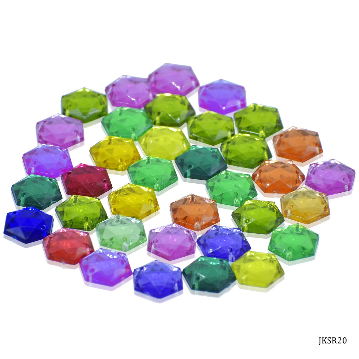 Jags Kundan Stone With Hole Hexagon 10Gms 12Mm Jksr20