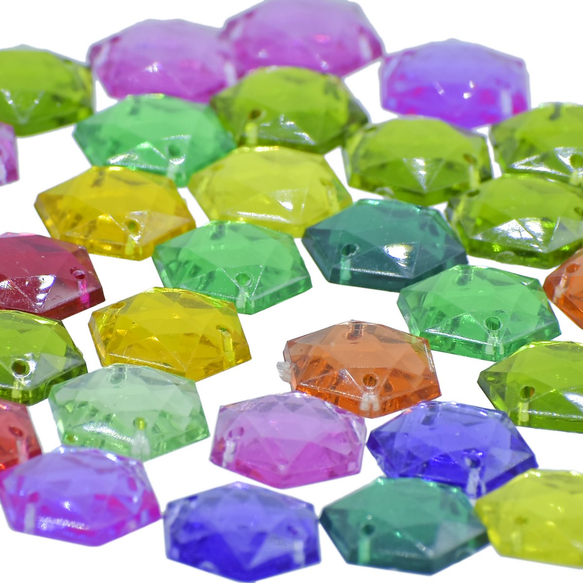 Jags Kundan Stone With Hole Hexagon 10Gms 12Mm Jksr20