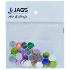 Jags Kundan Stone With Hole Hexagon 10Gms 12Mm Jksr20