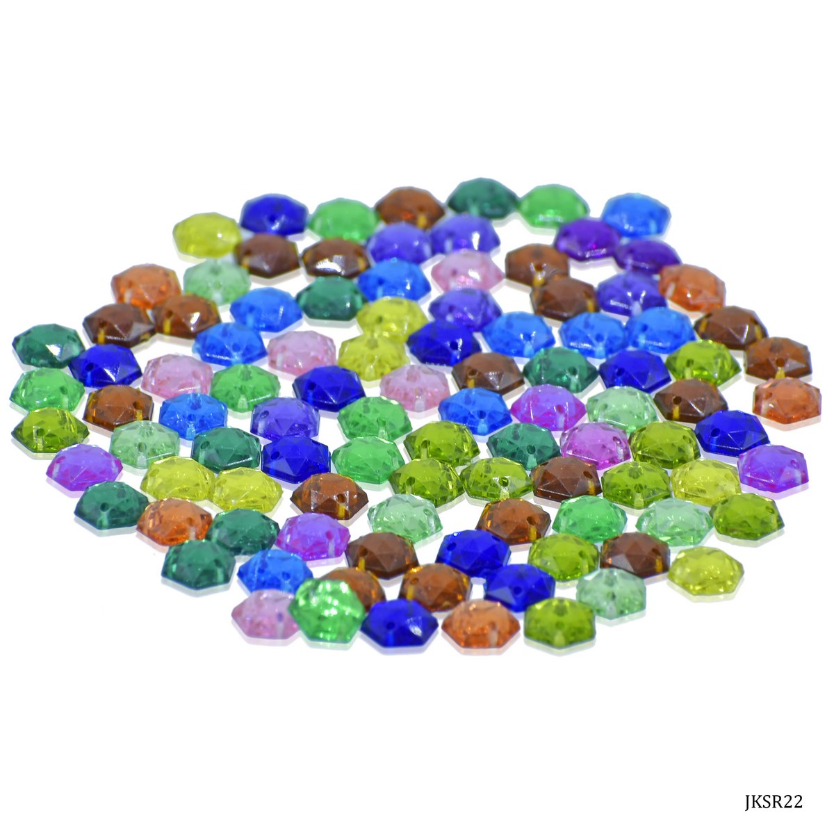 Jags Kundan Stone With Hole Hexagon 10Gms 8Mm Jksr22