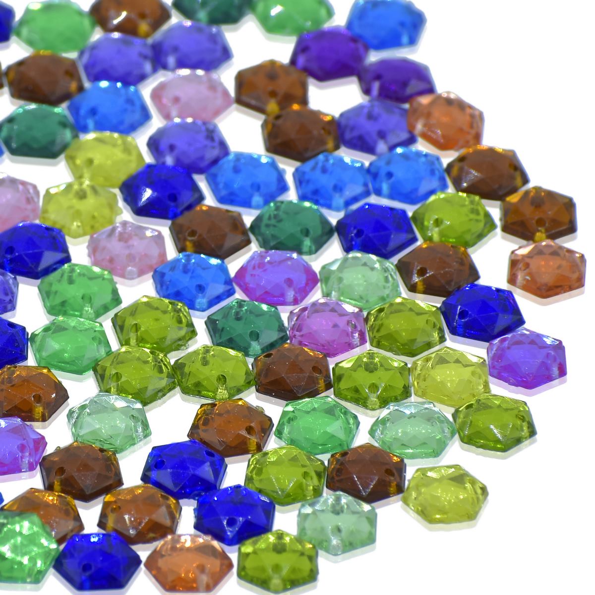 Jags Kundan Stone With Hole Hexagon 10Gms 8Mm Jksr22