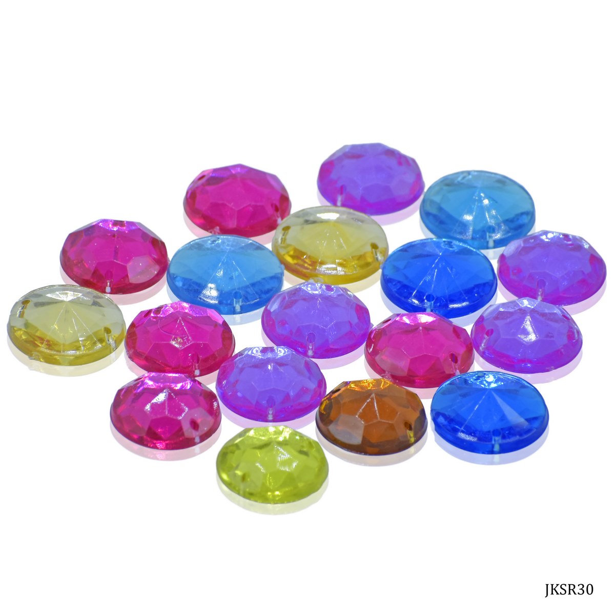 Jags Kundan Stone With Hole Round Diamond 10Gms 16Mm Jksr30