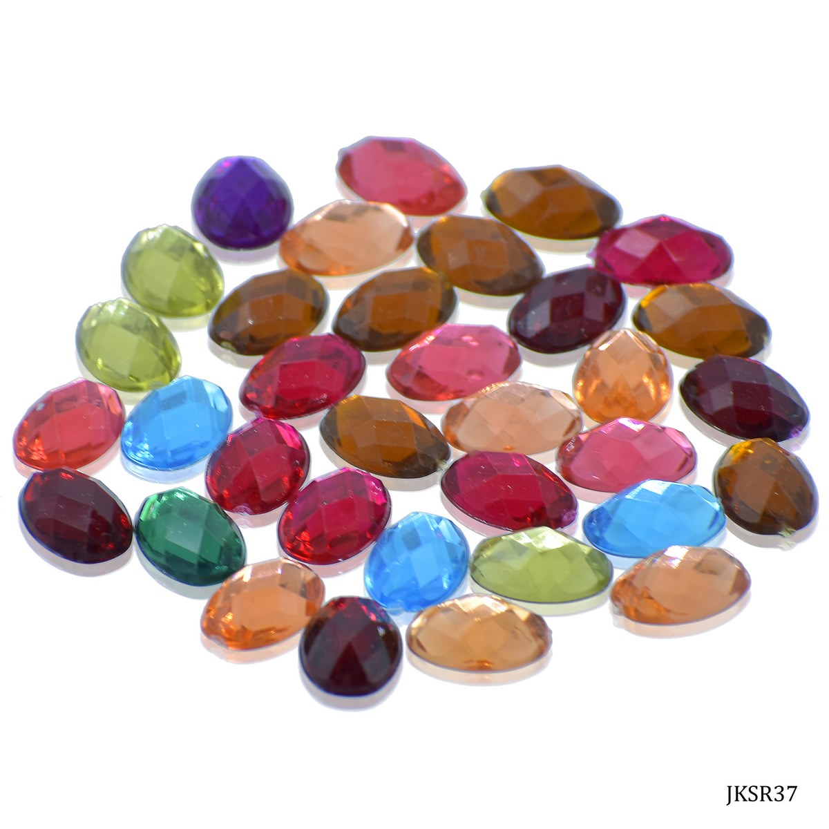 Jags Kundan Stone Oval Without Hole 10Gms 14X10Mm Jksr37