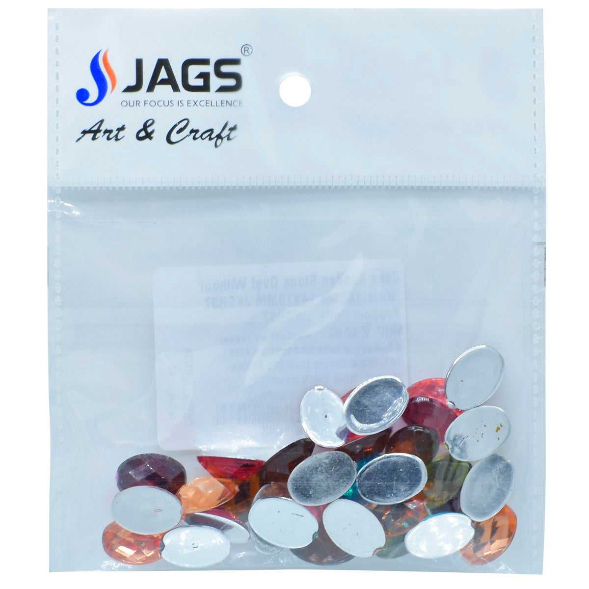 Jags Kundan Stone Oval Without Hole 10Gms 14X10Mm Jksr37