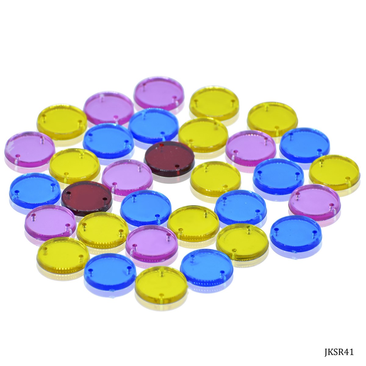 Jags Kundan Stone With Hole Round Mirror 10Gms 14Mm Jksr41