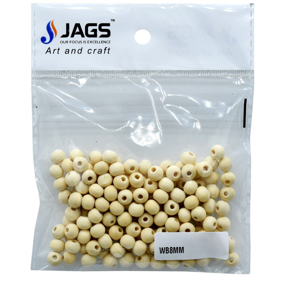 Jags Wooden Beads 8Mm 20Gm Wb8Mm