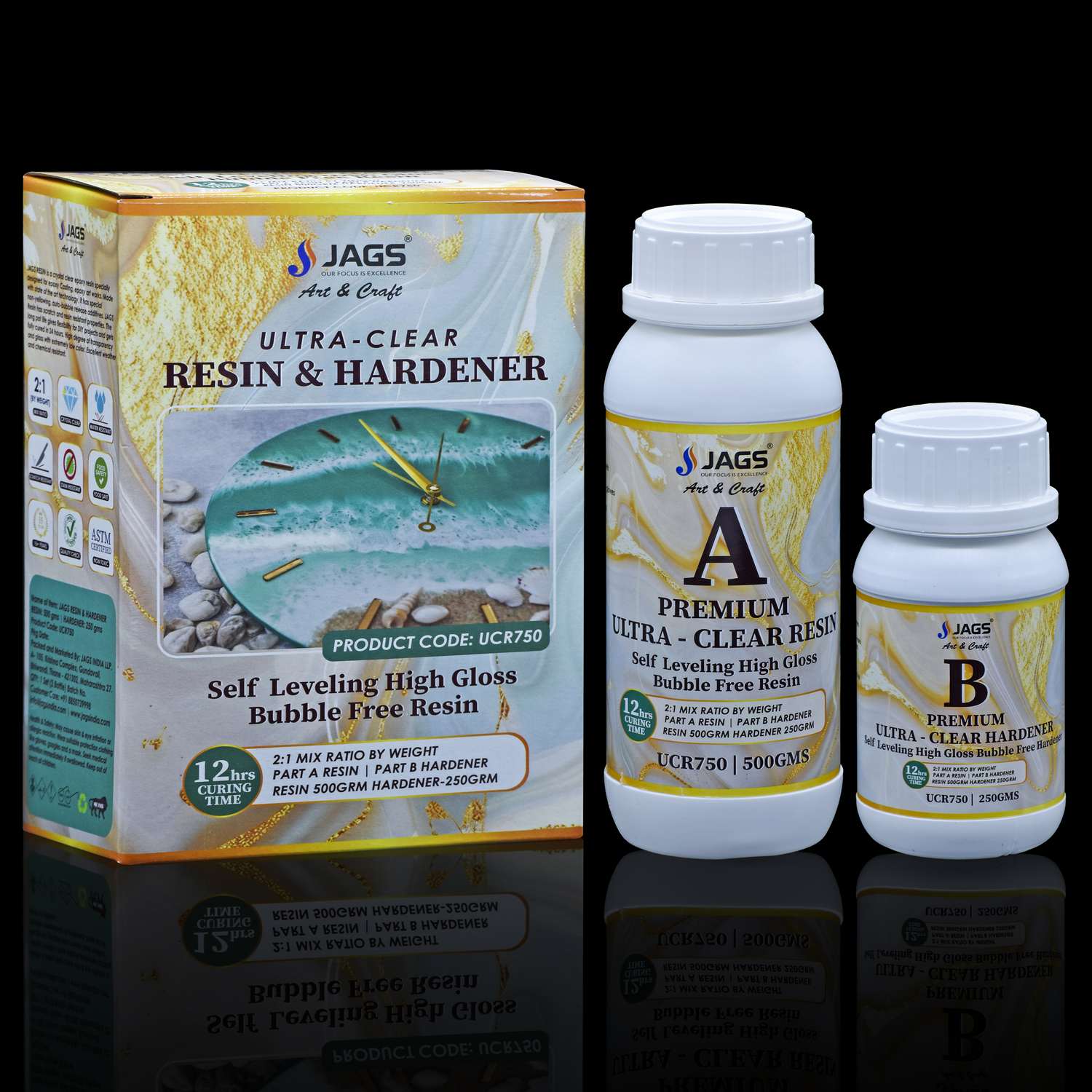 Ultra Clear Resin 500Gms Hardener 250Gms Ucr750