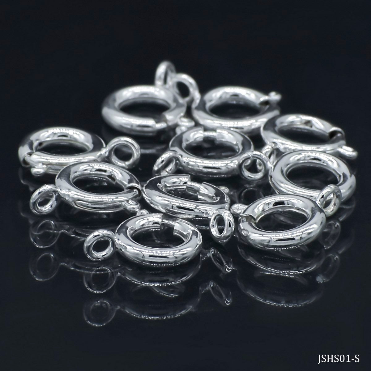 Jewellery Springring Hooks Big Silver Set Of 10Pcs Jshs01-S