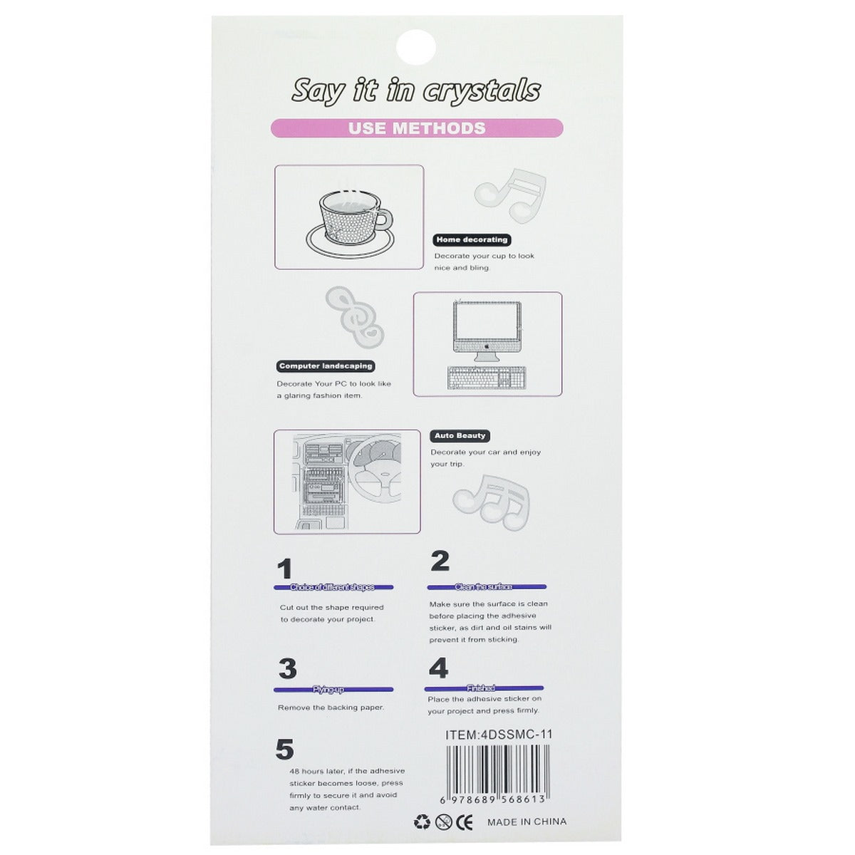 Sticker Diamond 4Mm 11 Black 4Dssmc-11