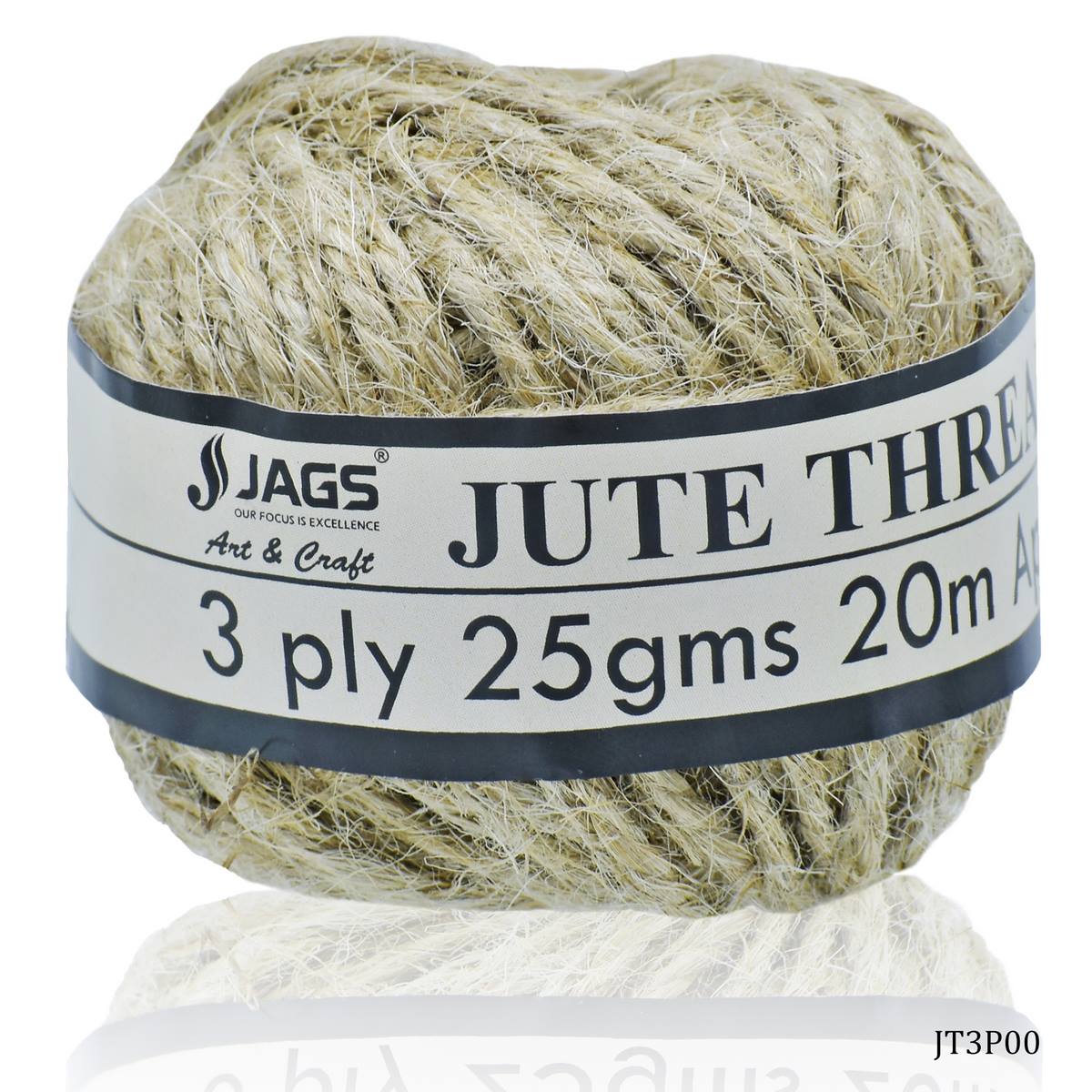 Jute Thread Natural 3 Ply 25Gms Setof16Pcs 20M Approx Jt3P00