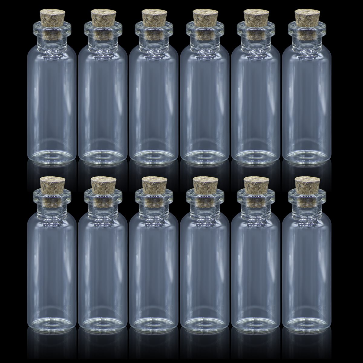 Glass Messages Bottle 12 Pcs Set 18*50 50Mm Gmb18X50