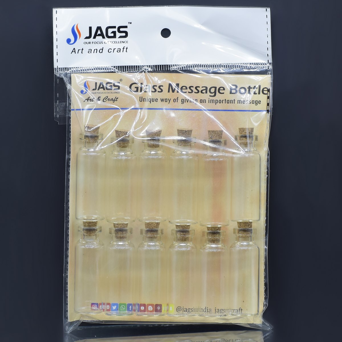 Glass Messages Bottle 12 Pcs Set 18*50 50Mm Gmb18X50