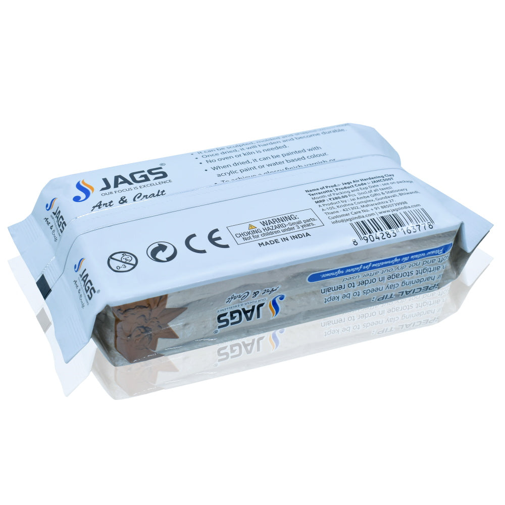 Jags Air Hardening Clay 500Grams Terracotta Jahc500T