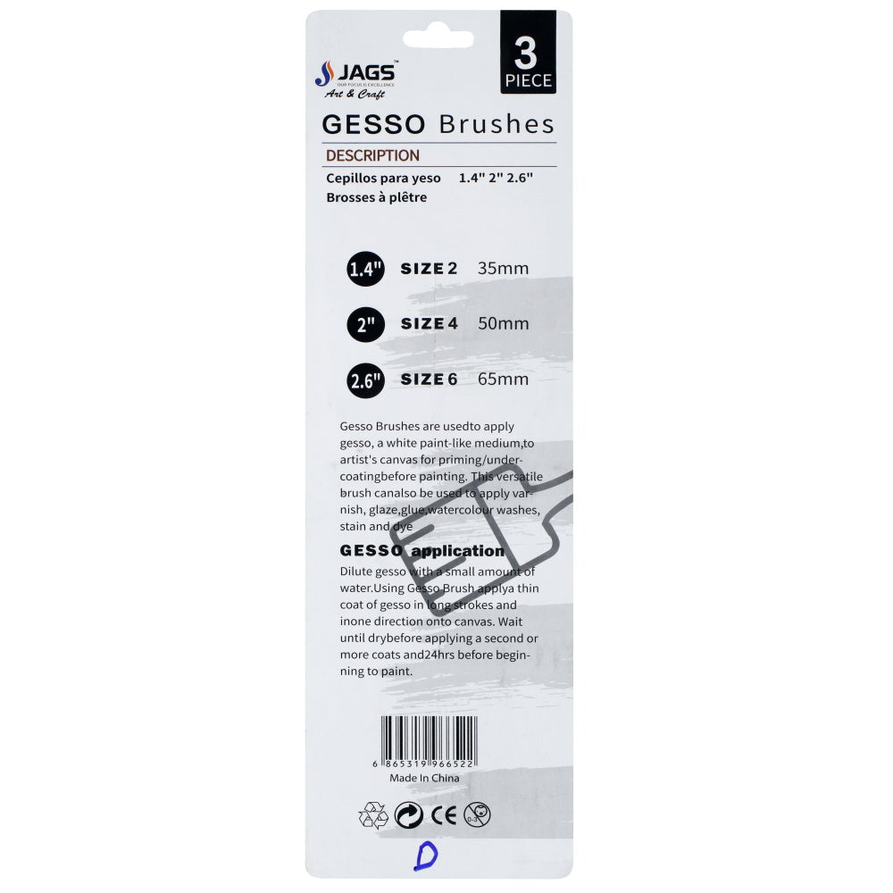 Gesso Paint Brush 3Picsset Synth Hair Lig 35 50 65Mm Bs-8032