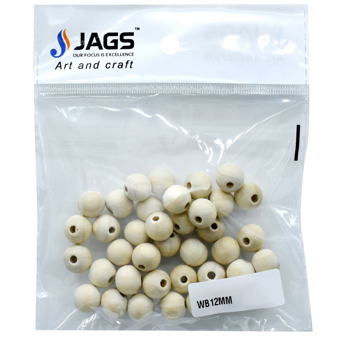 Jags Wooden Beads 12Mm 20Gm Wb12Mm