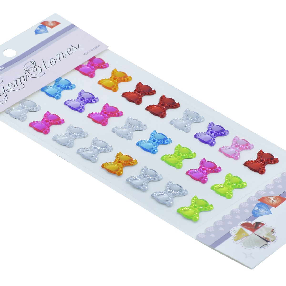 Jags Gem Stones Sticker Big Bow Multicolour Ksq-Hdj