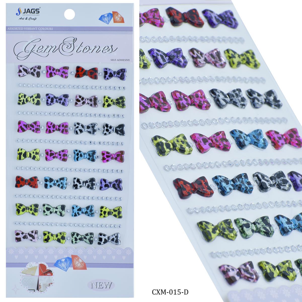 Jags Gem Stones Sticker Bow Multicolour Cxm-015-D