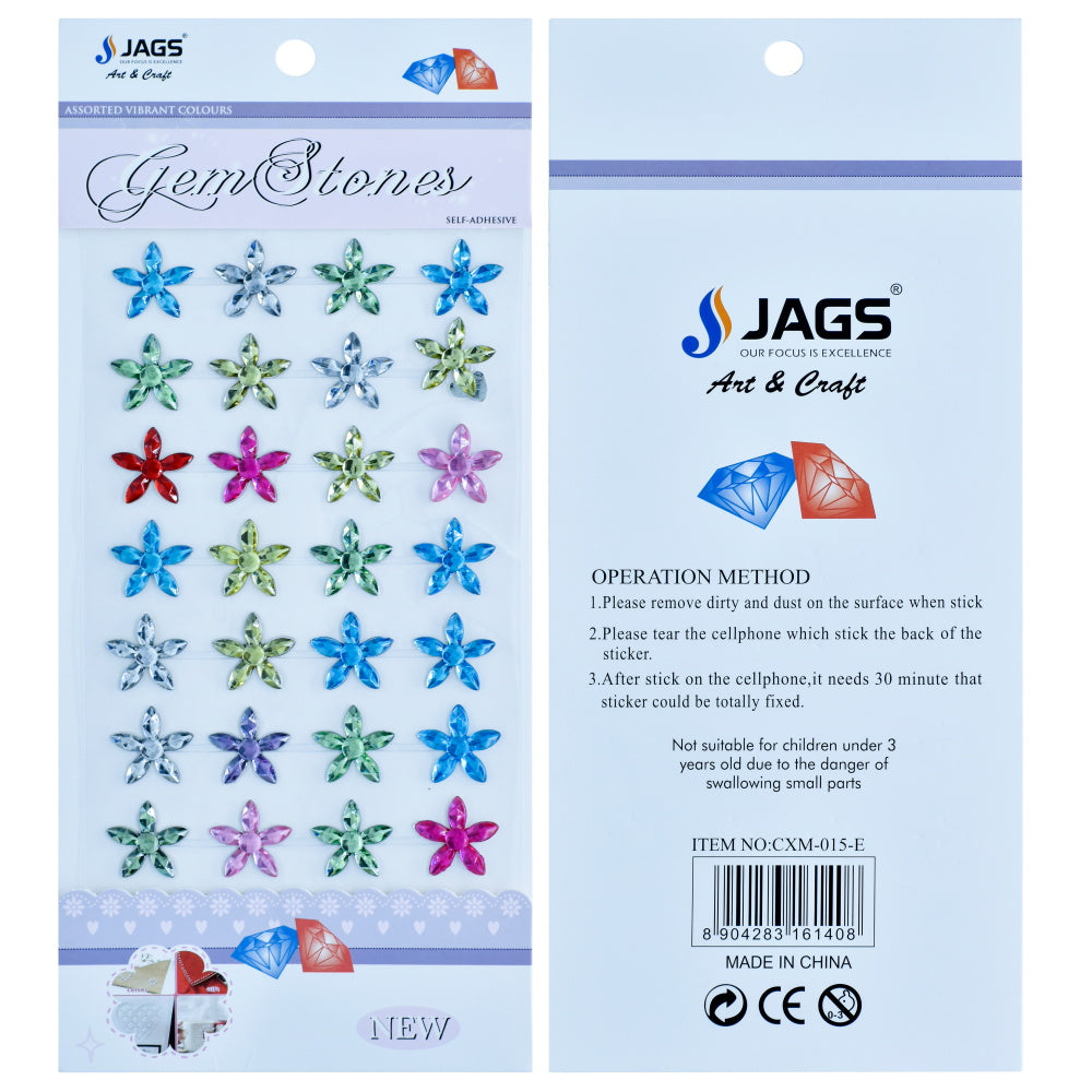 Jags Gem Stones Sticker Flower Multicolour Cxm-015-E