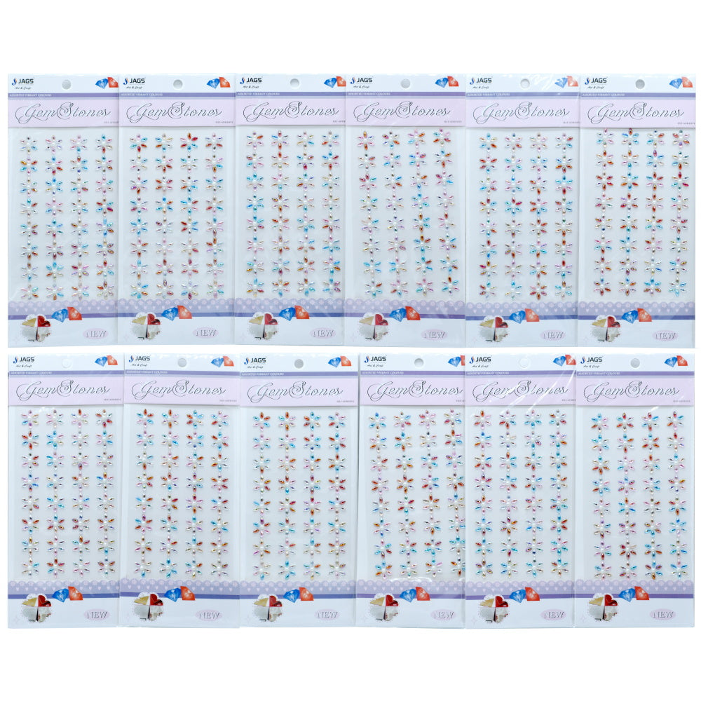 Jags Gem Stones Sticker Flower Multicolour Zw-Dd