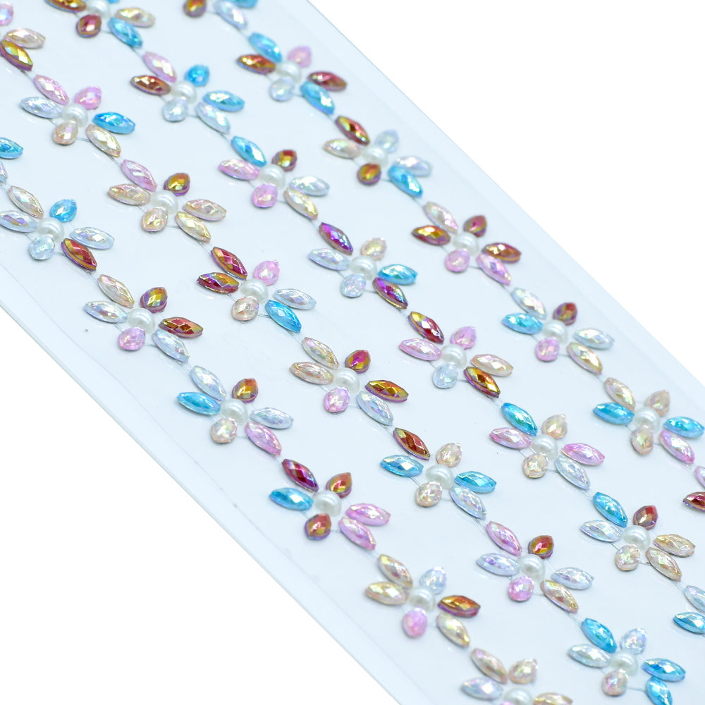 Jags Gem Stones Sticker Flower Multicolour Zw-Dd