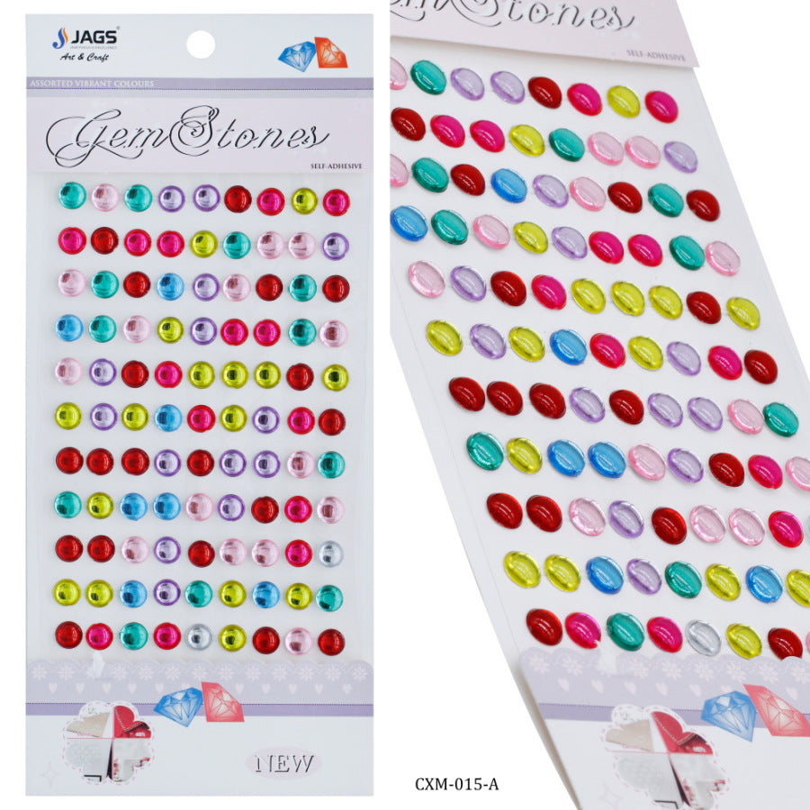 Jags Gem Stones Sticker Round Multicolour Cxm-015-A