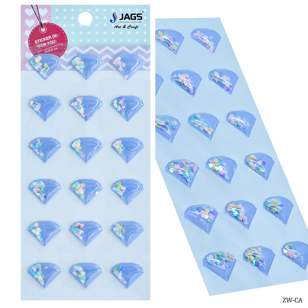 Jags Sticker Heart With Sequins Shape Zw-Ca