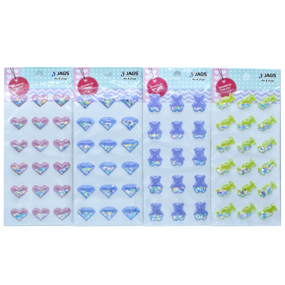 Jags Sticker Heart With Sequins Shape Zw-Ca