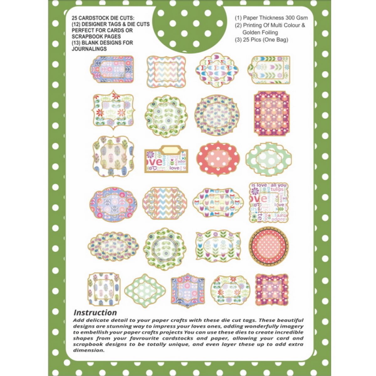 Die Cut & Tags Jags Spring-1 Dctspg-1