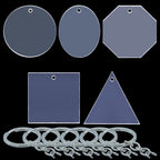 Acrylic Clear Keychain Set Of 5 Pcs With Ring Akso00