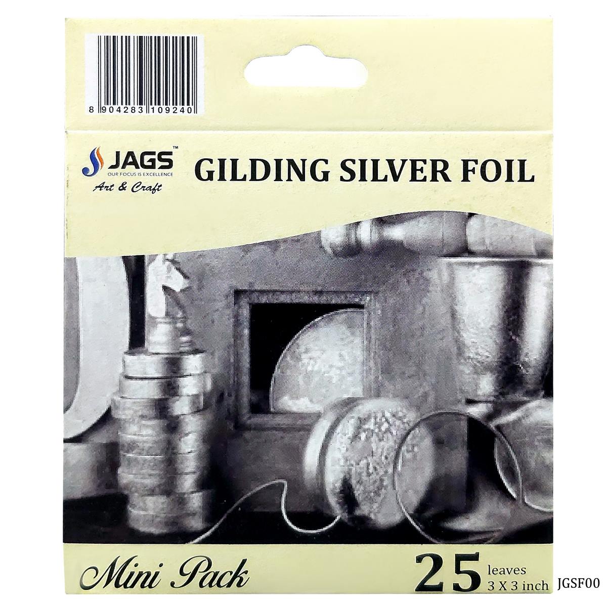 Jags Gilding Foil 3X3 Inch Silver Jgsf00