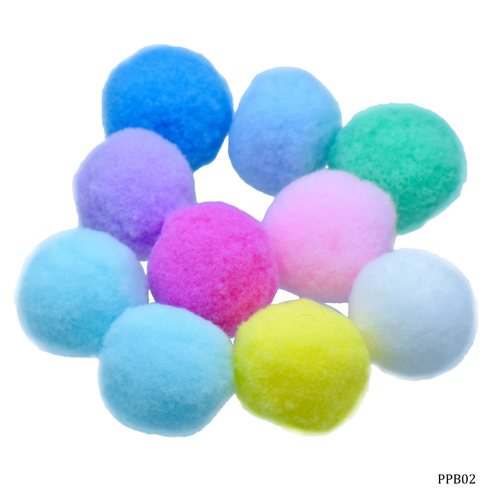Poam Poam Ball Pastel Colors 3Cm 10Pics Ppb02